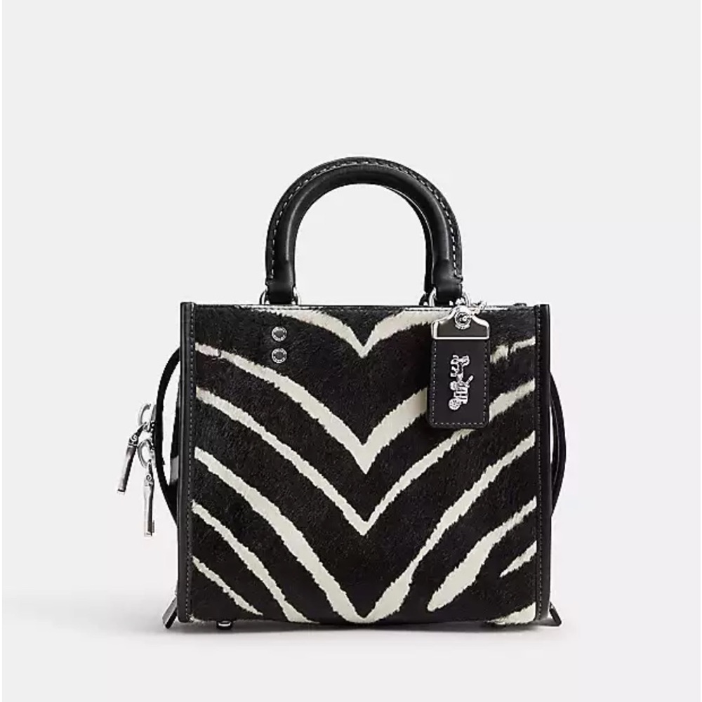 New Coach Rogue 20 In Haircalf with Zebra print